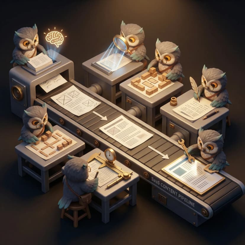 6-agent pipeline conveyor belt illustration